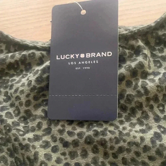 🆕Lucky🍀Brand Olive Leopard Print Babydoll Top🆕 - Picture 10 of 11